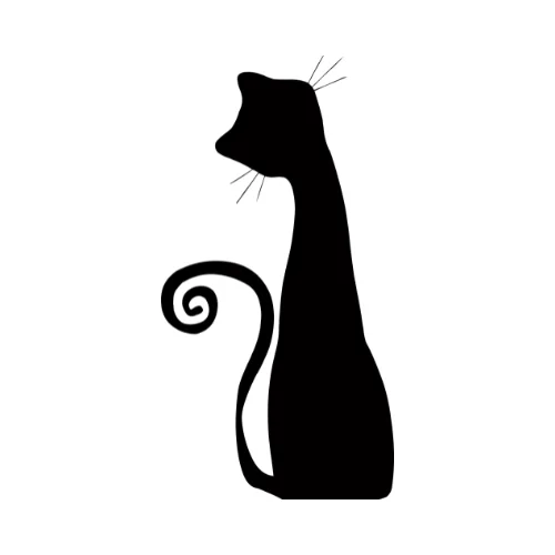 Illustrated unique black cat