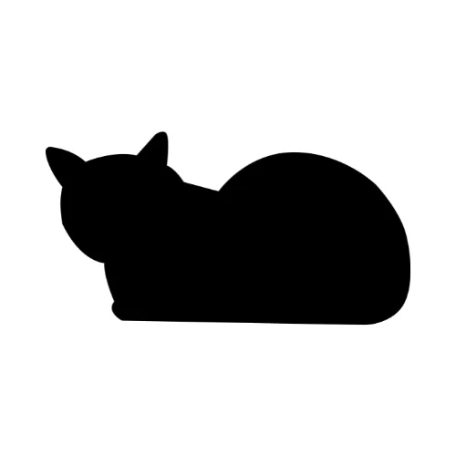 Illustrated enigmatic black cat