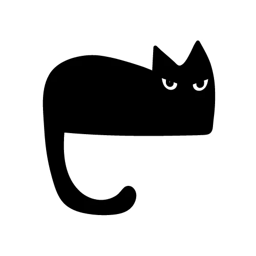 Illustrated modern black cat