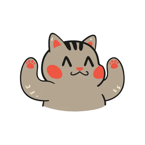 an illustration of a cat showing off its arm muscles