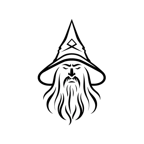 Illustrated wizard face